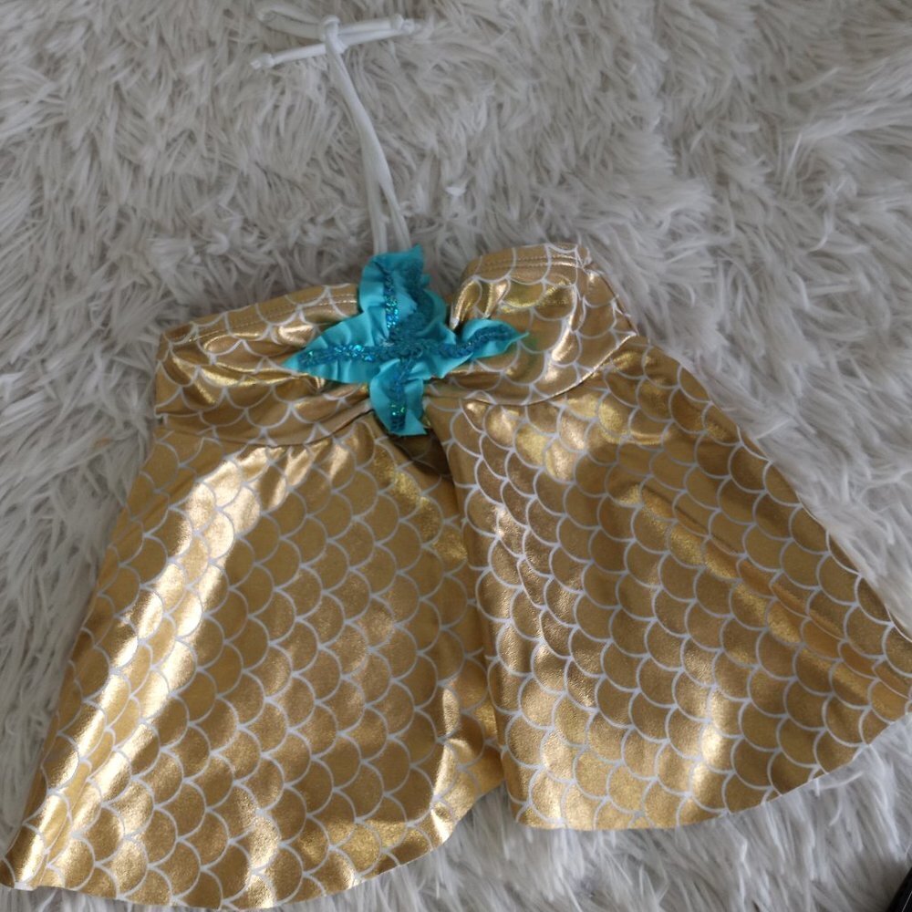 Love you Lots Mermaid Swim Top Gold Foil Starfish